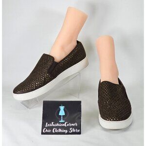 Michael Kors Women's Keaton Brown/Gold Perforated Slip-On Sneakers Sz 11 214